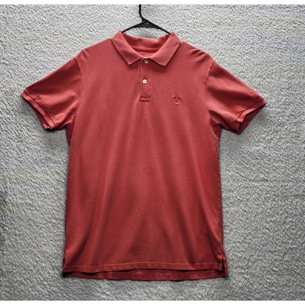 ​American Eagle Outfitters M Mens Polo Shirt Standard Fit Coral Red Pique Cotto